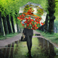 Fiji Taveuni Island Dateline Crossing Umbrella Tropical Cultural Landscape With Tagimoucia Floral Pattern