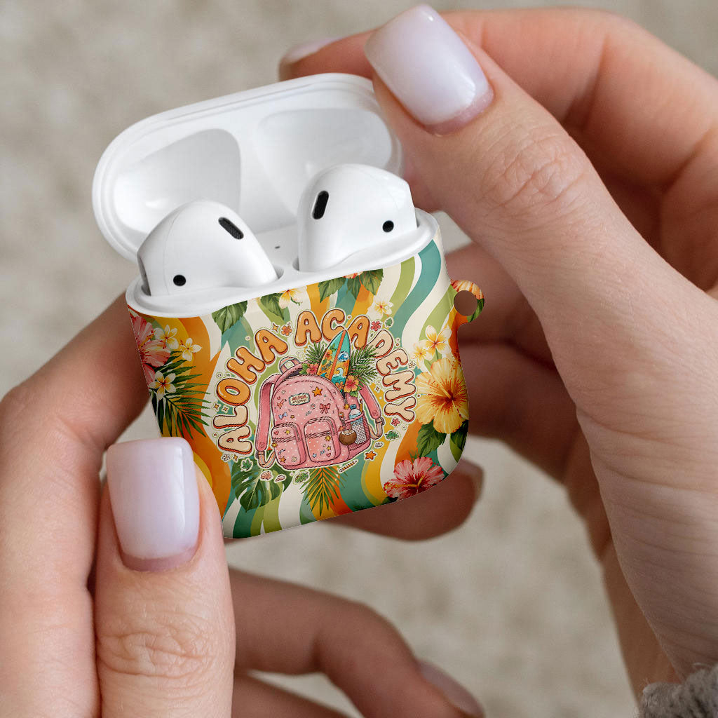 Hawaii Aloha Academy Back To School AirPods Case Sea Turtle Tropical Hibiscus Flowers Retro Psychedelic