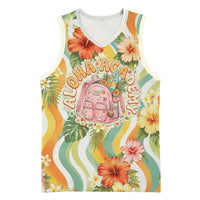 Hawaii Aloha Academy Back To School Basketball Jersey Sea Turtle Tropical Hibiscus Flowers Retro Psychedelic