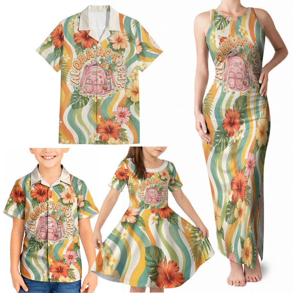 Hawaii Aloha Academy Back To School Family Matching Tank Maxi Dress and Hawaiian Shirt Sea Turtle Tropical Hibiscus Flowers Retro Psychedelic TS04 - Polynesian Pride