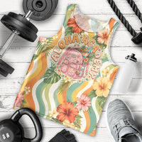Hawaii Aloha Academy Back To School Men Tank Top Sea Turtle Tropical Hibiscus Flowers Retro Psychedelic