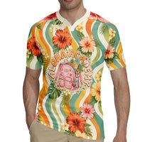 Hawaii Aloha Academy Back To School Rugby Jersey Sea Turtle Tropical Hibiscus Flowers Retro Psychedelic