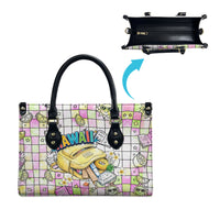 Hawaii Cruising Back To School Leather Bag Grid Pattern With School Bag And Vintage Surf Van