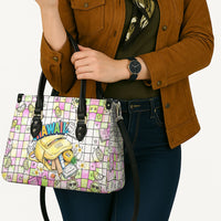 Hawaii Cruising Back To School Leather Bag Grid Pattern With School Bag And Vintage Surf Van