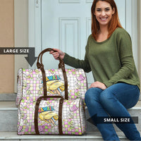 Hawaii Cruising Back To School Travel Bag Grid Pattern With School Bag And Vintage Surf Van