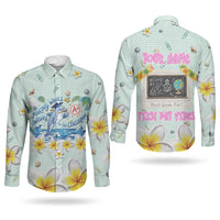Personalized Hawaii Back To School Dolphin Couples Matching Off Shoulder Short Dress and Long Sleeve Button Shirt Grid Notebook Background With Dolphin Mascot And Plumeria Flowers TS04 - Polynesian Pride