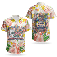 Personalized Hawaii School Club Back To Class Couples Matching Off Shoulder Short Dress and Hawaiian Shirt Retro Tropical Hibiscus Pattern With Open Notebook TS04 - Polynesian Pride