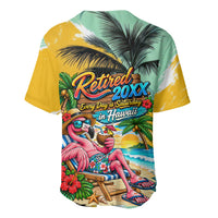 Hawaii Retirement Vacation Baseball Jersey Tropical Sunset Beach Pink Flamingo Surfboard Palm Tree TS04 - Polynesian Pride