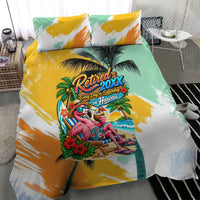 Hawaii Retirement Vacation Bedding Set Tropical Sunset Beach Pink Flamingo Surfboard Palm Tree TS04 - Polynesian Pride