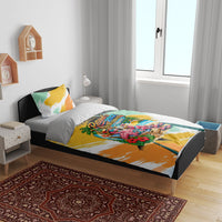 Hawaii Retirement Vacation Bedding Set Tropical Sunset Beach Pink Flamingo Surfboard Palm Tree TS04 - Polynesian Pride