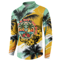 Hawaii Retirement Vacation Button Sweatshirt Tropical Sunset Beach Pink Flamingo Surfboard Palm Tree TS04 - Polynesian Pride
