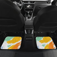 Hawaii Retirement Vacation Car Mats Tropical Sunset Beach Pink Flamingo Surfboard Palm Tree TS04 Set 2pcs - Back Yellow Green - Polynesian Pride