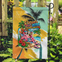 Hawaii Retirement Vacation Garden Flag Tropical Sunset Beach Pink Flamingo Surfboard Palm Tree TS04 Garden Flag Yellow Green - Polynesian Pride