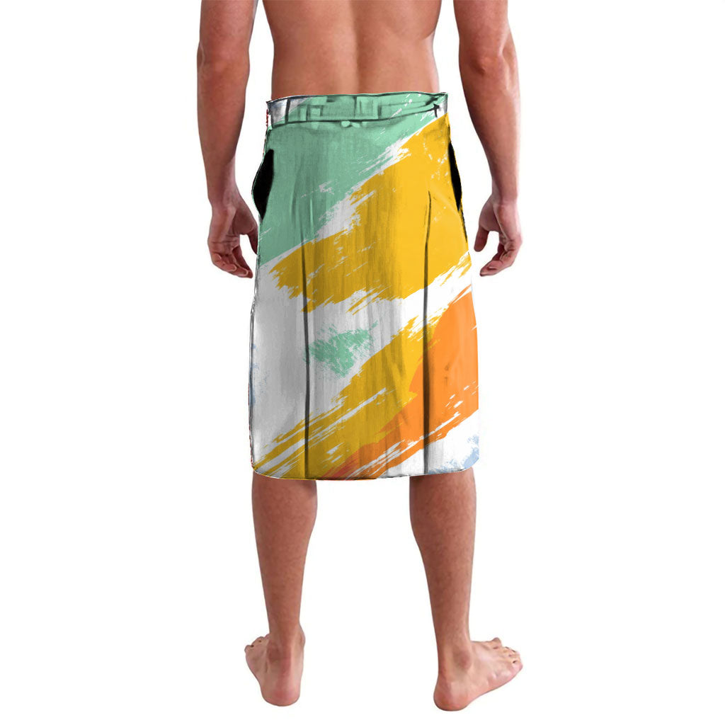 Hawaii Retirement Vacation Lavalava Tropical Sunset Beach Pink Flamingo Surfboard Palm Tree TS04 - Polynesian Pride