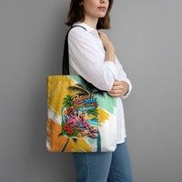 Hawaii Retirement Vacation Tote Bag Tropical Sunset Beach Pink Flamingo Surfboard Palm Tree TS04 - Polynesian Pride