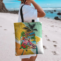 Hawaii Retirement Vacation Tote Bag Tropical Sunset Beach Pink Flamingo Surfboard Palm Tree TS04 - Polynesian Pride