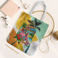 Hawaii Retirement Vacation Tote Bag Tropical Sunset Beach Pink Flamingo Surfboard Palm Tree TS04 White Strap One Size Yellow Green - Polynesian Pride