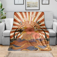Aloha Nifty 50th Birthday Hawaii Blanket Vintage Retro Sunburst Tropical Palm Tree Surfboard Art TS04 - Polynesian Pride
