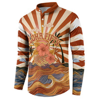 Aloha Nifty 50th Birthday Hawaii Button Sweatshirt Vintage Retro Sunburst Tropical Palm Tree Surfboard Art TS04 - Polynesian Pride