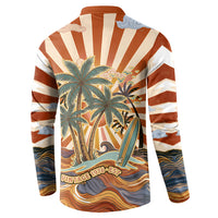 Aloha Nifty 50th Birthday Hawaii Button Sweatshirt Vintage Retro Sunburst Tropical Palm Tree Surfboard Art TS04 - Polynesian Pride