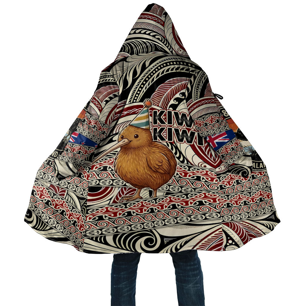 New Zealand 50th Birthday Kiwi Cloak Vintage Est 1976 Kiwi Sunset Maori TS04 Unisex Red Beige - Polynesian Pride