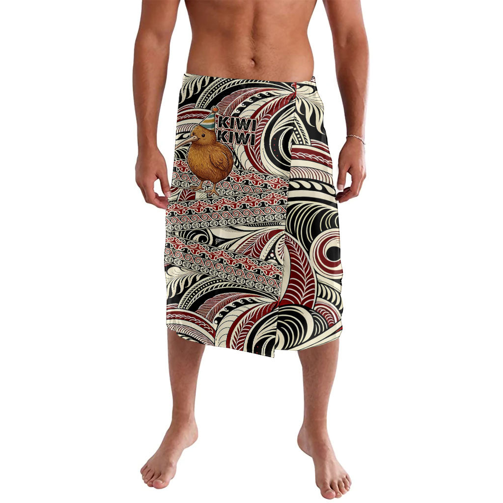 New Zealand 50th Birthday Kiwi Lavalava Vintage Est 1976 Kiwi Sunset Maori TS04 Red Beige - Polynesian Pride