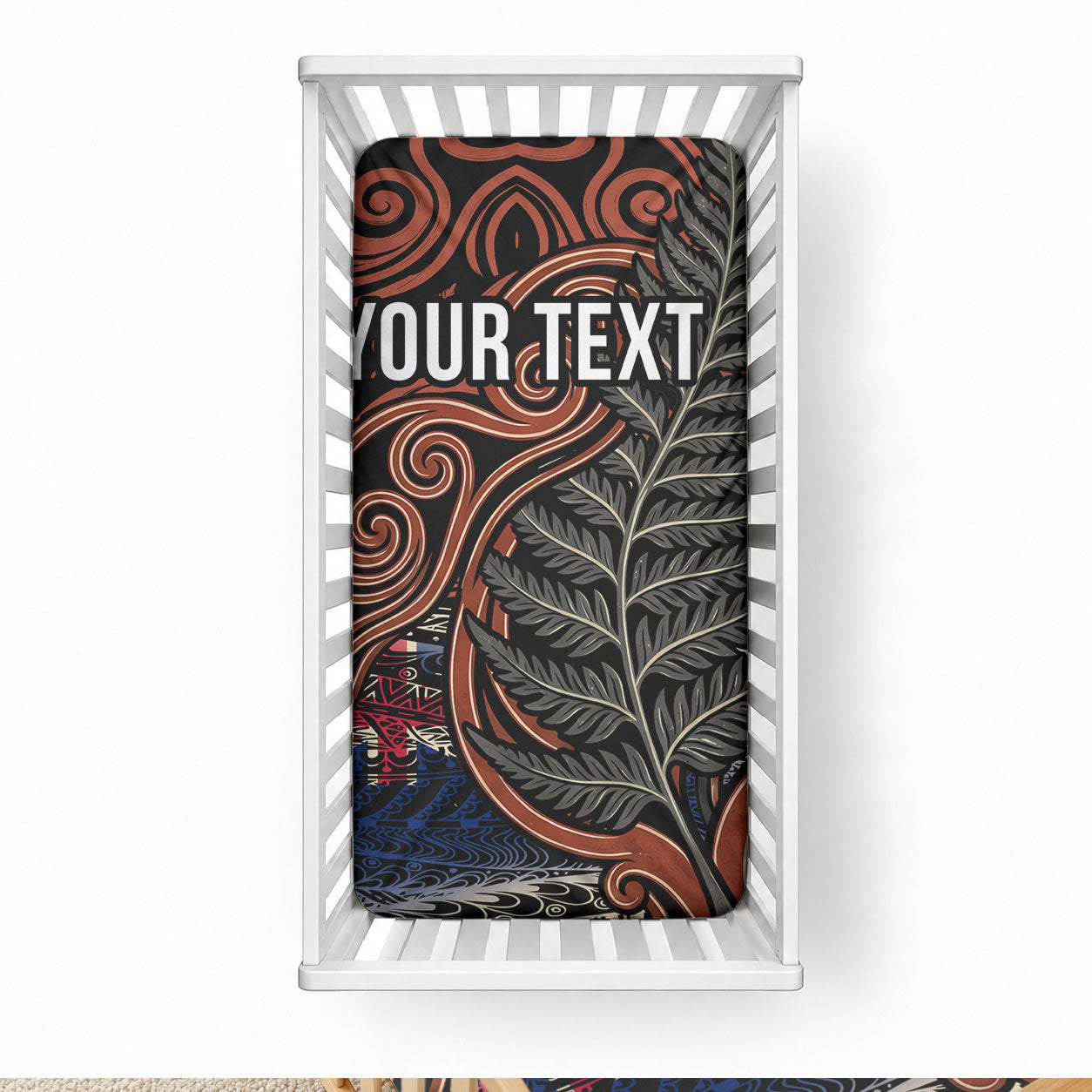 Personalised New Zealand 50th Birthday Baby Bed Cover Aotearoa Tribal Pattern Silver Fern Flag TS04 28 × 52 in Red Black - Polynesian Pride