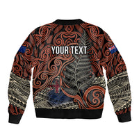 Personalised New Zealand 50th Birthday Bomber Jacket Aotearoa Tribal Pattern Silver Fern Flag TS04 - Polynesian Pride