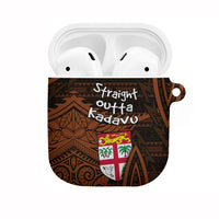 Straight Outta Kadavu Fiji AirPods Case Tribal Polynesian Tattoo Coat Of Arms Flag
