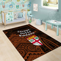 Straight Outta Kadavu Fiji Area Rug Tribal Polynesian Tattoo Coat Of Arms Flag