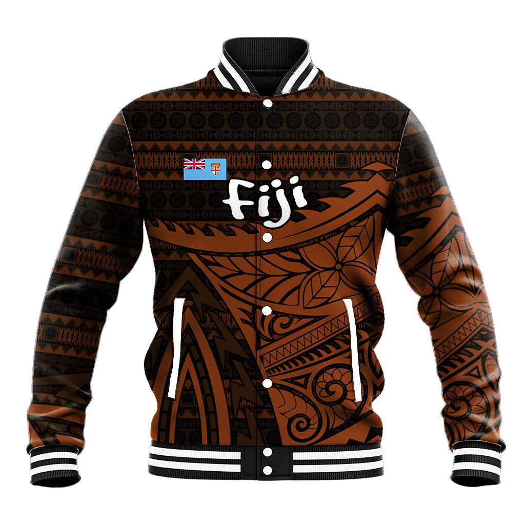 Straight Outta Kadavu Fiji Baseball Jacket Tribal Polynesian Tattoo Coat Of Arms Flag