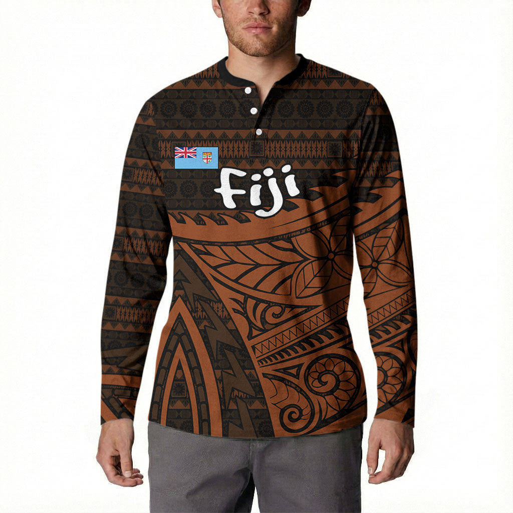 Straight Outta Kadavu Fiji Button Sweatshirt Tribal Polynesian Tattoo Coat Of Arms Flag
