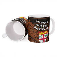 Straight Outta Kadavu Fiji Ceramic Mug Tribal Polynesian Tattoo Coat Of Arms Flag