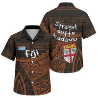 Straight Outta Kadavu Fiji Family Matching Puletasi and Hawaiian Shirt Tribal Polynesian Tattoo Coat Of Arms Flag