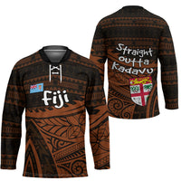 Straight Outta Kadavu Fiji Hockey Jersey Tribal Polynesian Tattoo Coat Of Arms Flag