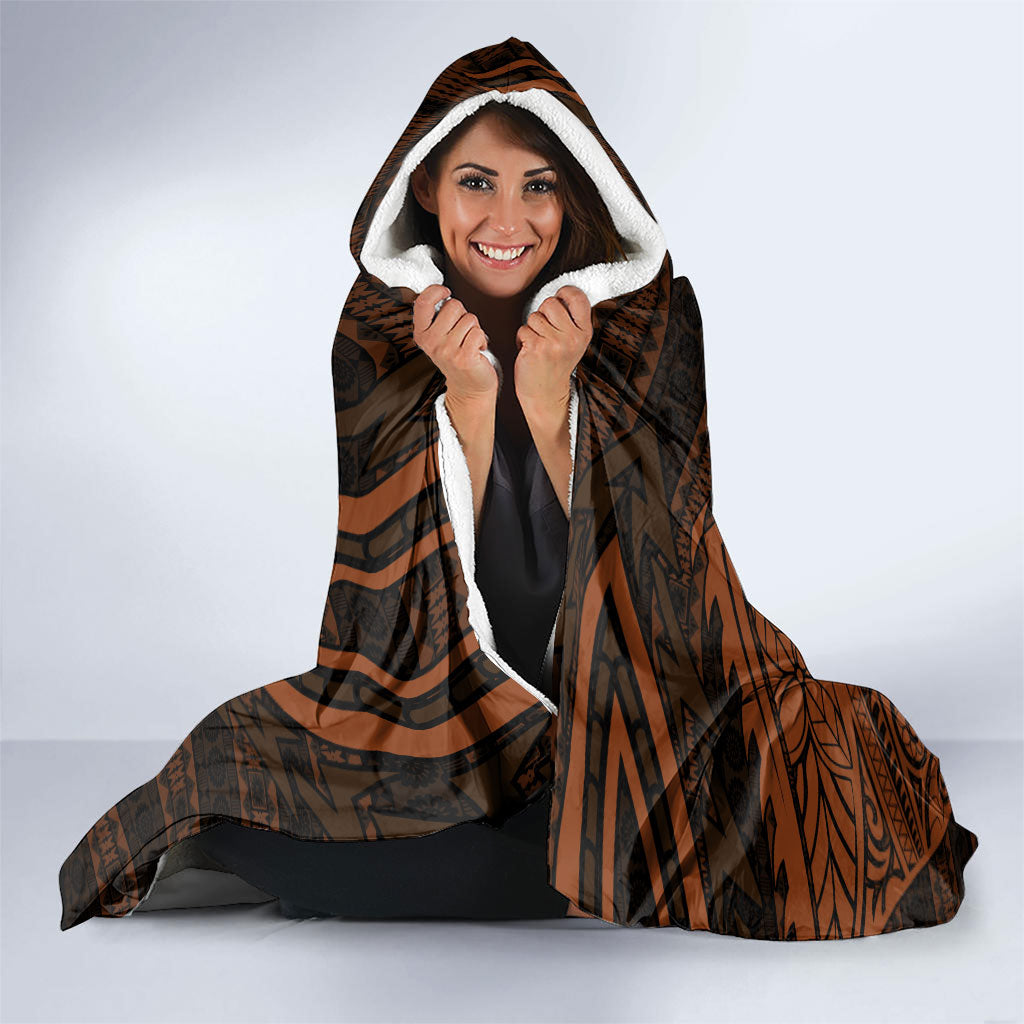 Straight Outta Kadavu Fiji Hooded Blanket Tribal Polynesian Tattoo Coat Of Arms Flag