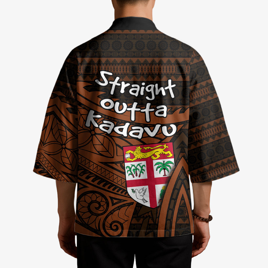 Straight Outta Kadavu Fiji Kimono Tribal Polynesian Tattoo Coat Of Arms Flag