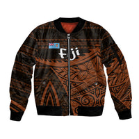 Straight Outta Kadavu Fiji Sleeve Zip Bomber Jacket Tribal Polynesian Tattoo Coat Of Arms Flag