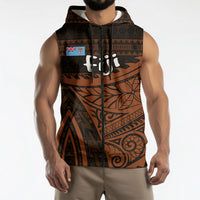 Straight Outta Kadavu Fiji Sleeveless Zip Hoodie Tribal Polynesian Tattoo Coat Of Arms Flag