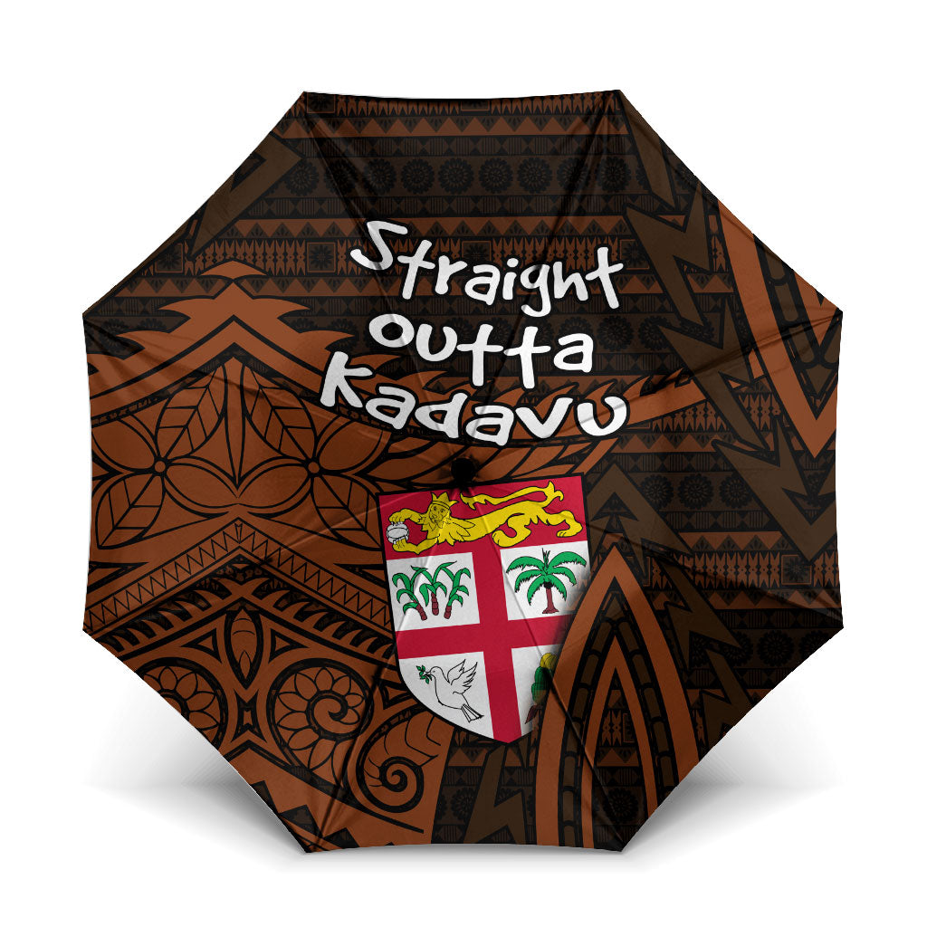 Straight Outta Kadavu Fiji Umbrella Tribal Polynesian Tattoo Coat Of Arms Flag