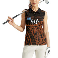 Straight Outta Kadavu Fiji Women Sleeveless Polo Shirt Tribal Polynesian Tattoo Coat Of Arms Flag