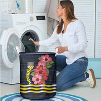 Kiribati Laundry Basket Tropical Pink Hibiscus Flowers Polynesian Tribal TS04 - Polynesian Pride