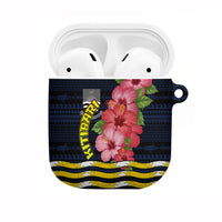Kiribati AirPods Case Tropical Pink Hibiscus Flowers Polynesian Tribal TS04 Blue Black - Polynesian Pride