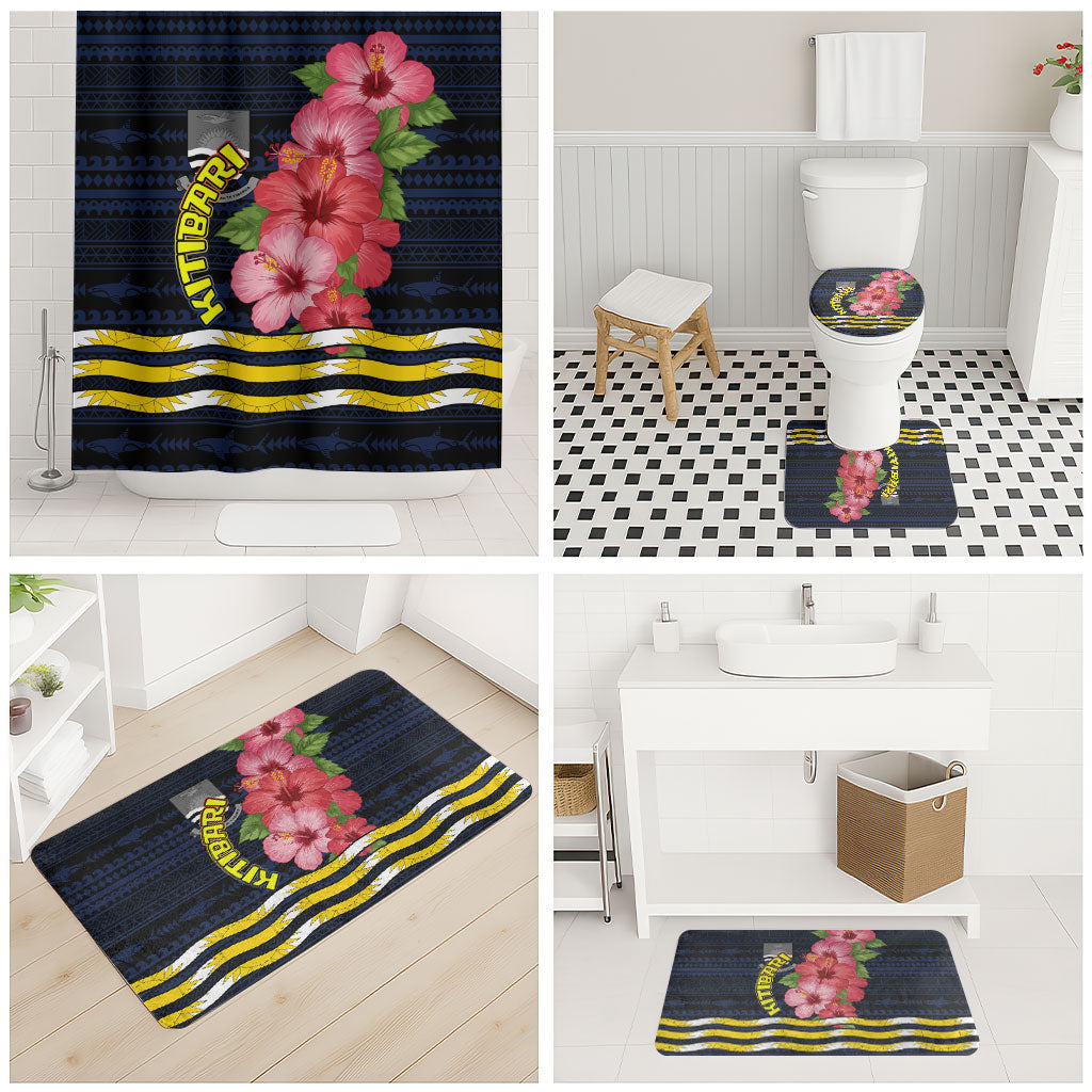 Kiribati Bathroom Set Tropical Pink Hibiscus Flowers Polynesian Tribal TS04 - Polynesian Pride