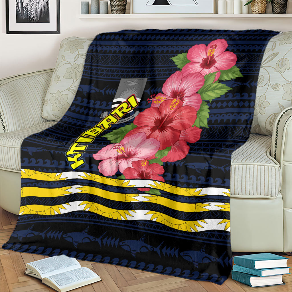Kiribati Blanket Tropical Pink Hibiscus Flowers Polynesian Tribal TS04 - Polynesian Pride