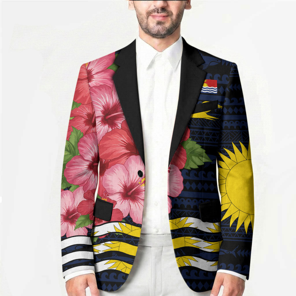 Kiribati Blazer Tropical Pink Hibiscus Flowers Polynesian Tribal TS04 - Polynesian Pride