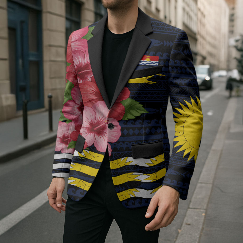 Kiribati Blazer Tropical Pink Hibiscus Flowers Polynesian Tribal TS04 - Polynesian Pride