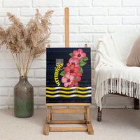 Kiribati Canvas Wall Art Tropical Pink Hibiscus Flowers Polynesian Tribal TS04 - Polynesian Pride