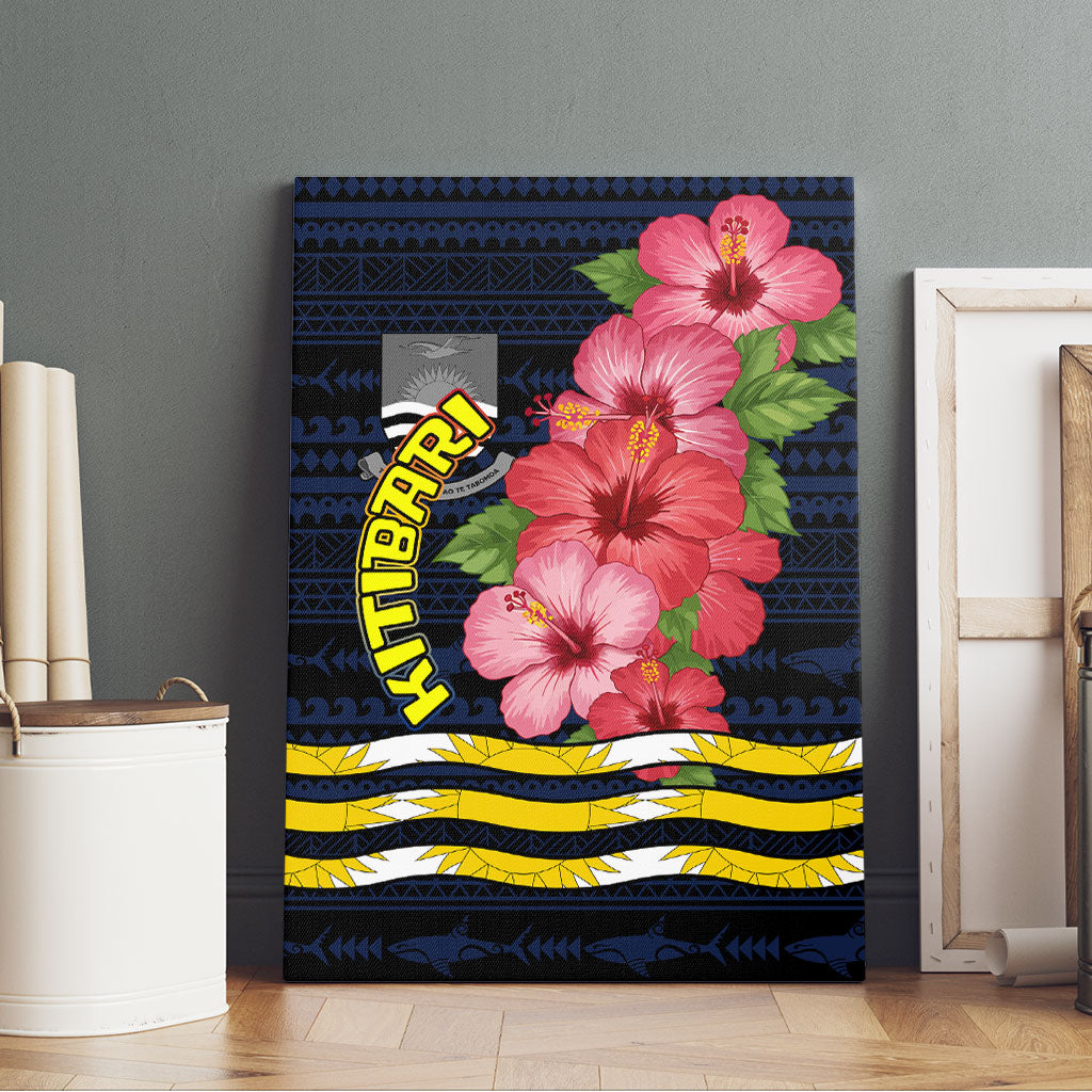 Kiribati Canvas Wall Art Tropical Pink Hibiscus Flowers Polynesian Tribal TS04 - Polynesian Pride