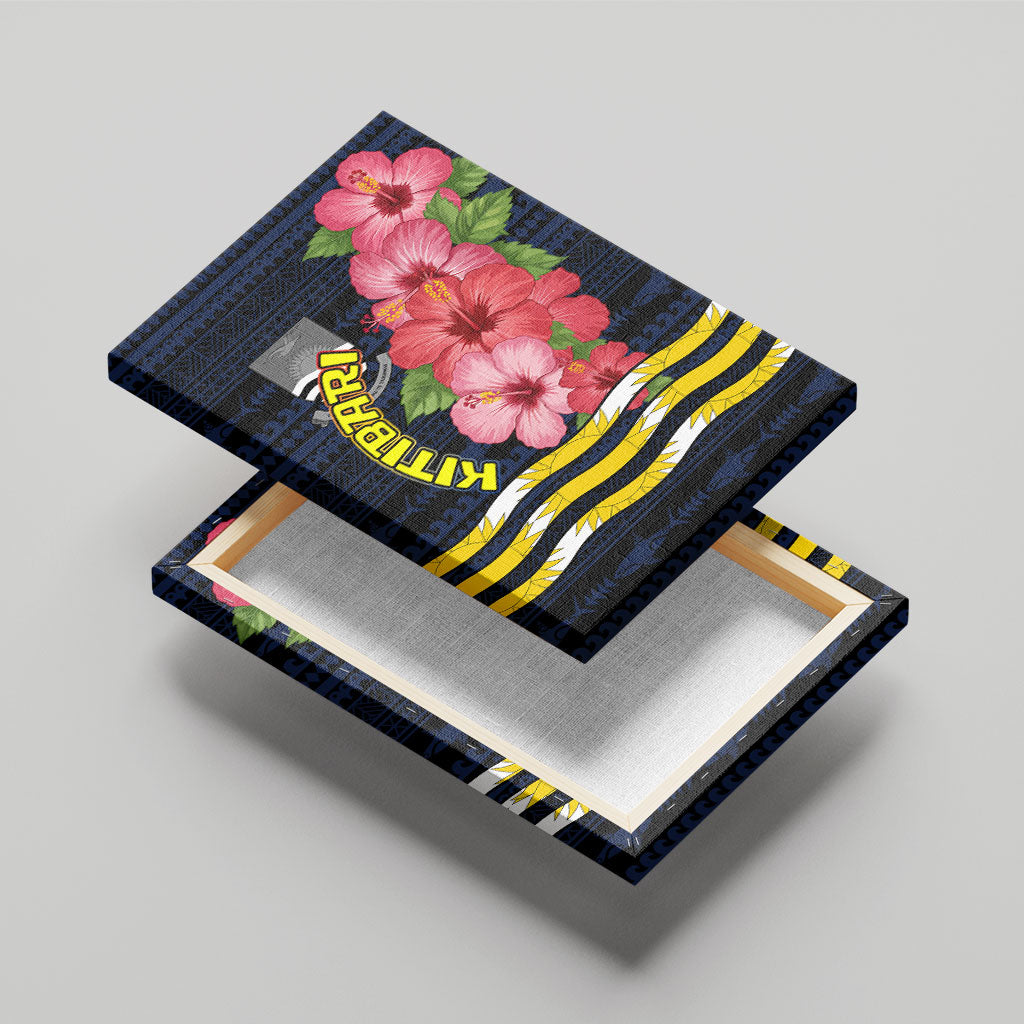 Kiribati Canvas Wall Art Tropical Pink Hibiscus Flowers Polynesian Tribal TS04 - Polynesian Pride